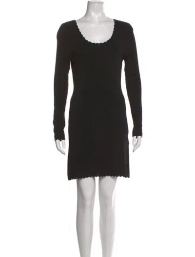 Pre-owned Beau Souci Scoop Neck Mini Dress In Black