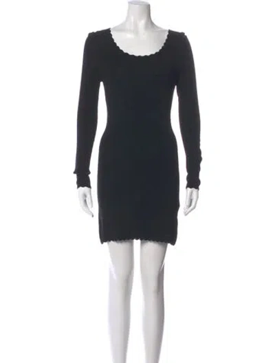 Pre-owned Beau Souci Scoop Neck Mini Dress In Black