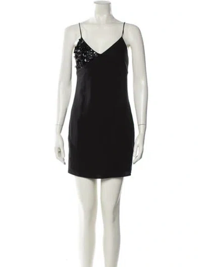 Pre-owned Beau Souci Silk Mini Dress In Black