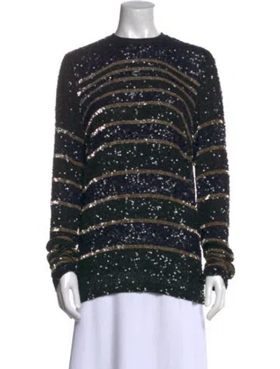 Pre-owned Beau Souci Silk Striped Sweatshirt In Black