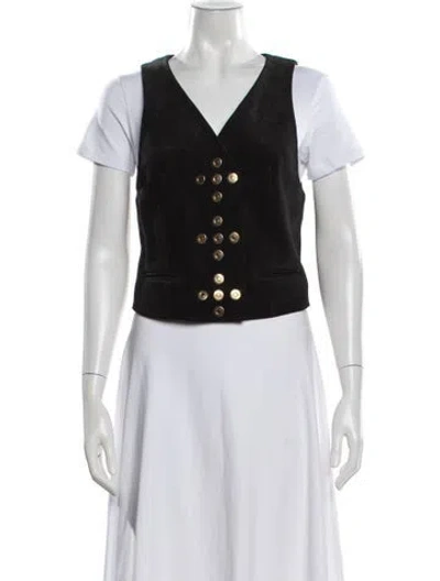 Pre-owned Beau Souci Suede Vest In Black