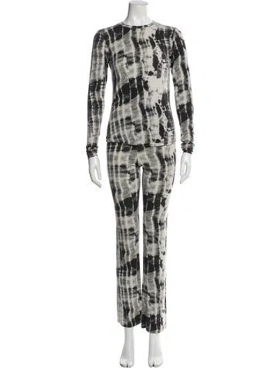 Pre-owned Beau Souci Tie-dye Print Set In Gray