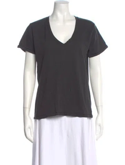 Pre-owned Beau Souci V-neck Short Sleeve T-shirt In Gray