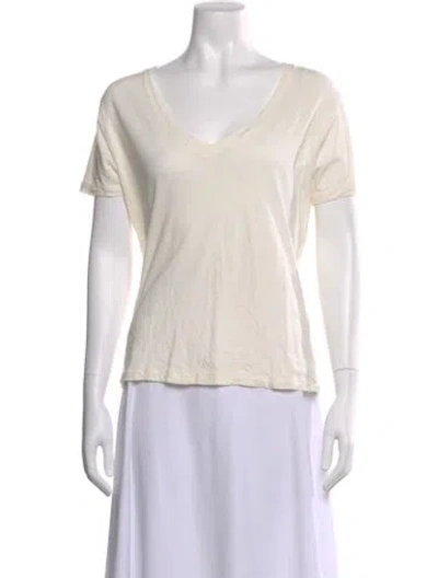 Pre-owned Beau Souci V-neck Short Sleeve T-shirt In Neutral