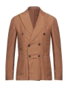 Beaucoup .., Man Blazer Camel Size 38 Viscose, Linen In Beige