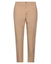 Beaucoup .., Man Pants Camel Size 28 Cotton, Elastane In Beige