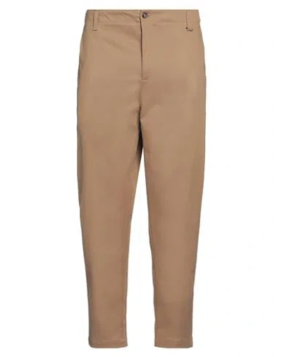 Beaucoup .., Man Pants Camel Size 36 Cotton, Elastane In Beige