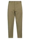 Beaucoup .., Man Pants Military Green Size 34 Cotton, Elastane In Green