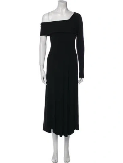 Pre-owned Beaufille Asymmetrical Midi Length Dress In Black