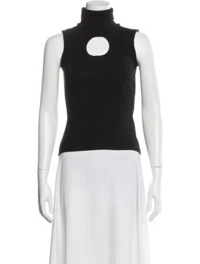 Pre-owned Beaufille Bamboo Turtleneck Top In Black