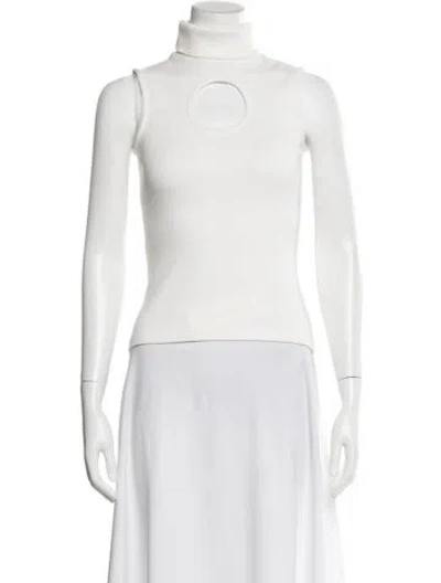 Pre-owned Beaufille Bamboo Turtleneck Top In White