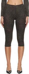 Beaufille Black & Gold Cassia Capri Leggings In Black/gold