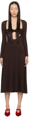 Beaufille Brown Baes Midi Dress In Espresso