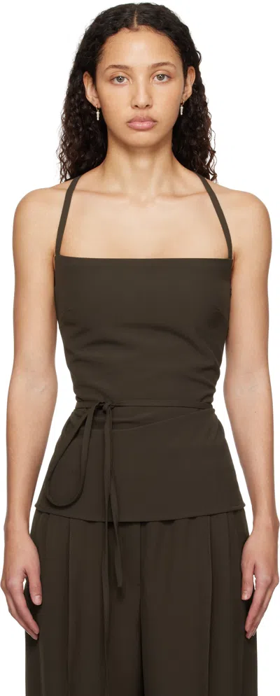 Beaufille Brown Leo Tank Top In Dark Khaki