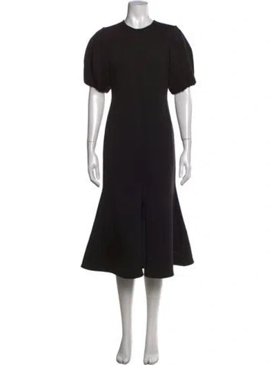Pre-owned Beaufille Crew Neck Midi Length Dress In Black