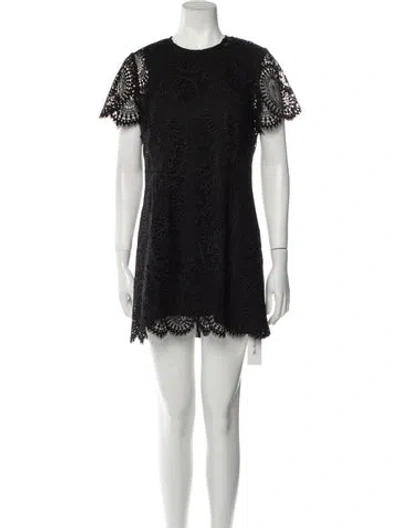 Pre-owned Beaufille Crew Neck Mini Dress In Black