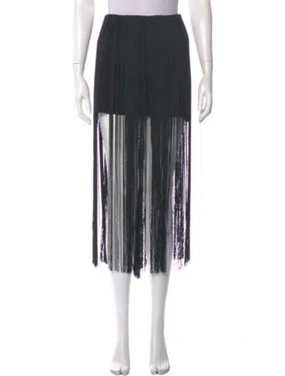 Pre-owned Beaufille Fringe Trim Accent Midi Length Skirt In Multi