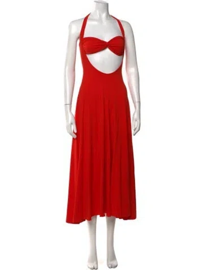 Pre-owned Beaufille Halterneck Long Dress In Red