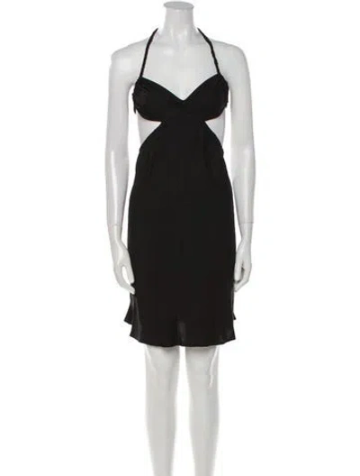 Pre-owned Beaufille Halterneck Mini Dress In Black