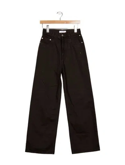 Pre-owned Beaufille High-rise Wide Leg Jeans In Brown
