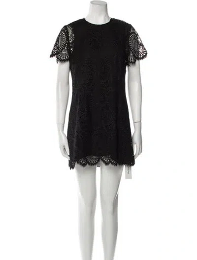 Pre-owned Beaufille Lace Pattern Mini Dress In Black
