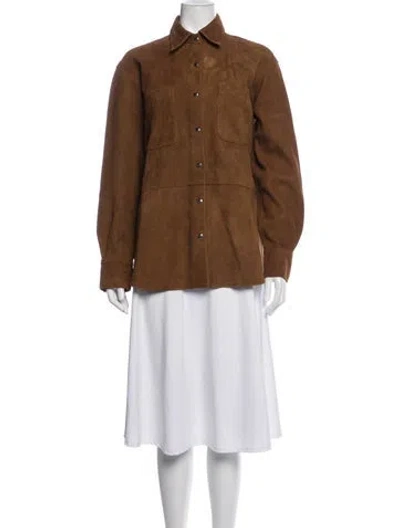 Pre-owned Beaufille Lamb Leather Jacket In Brown