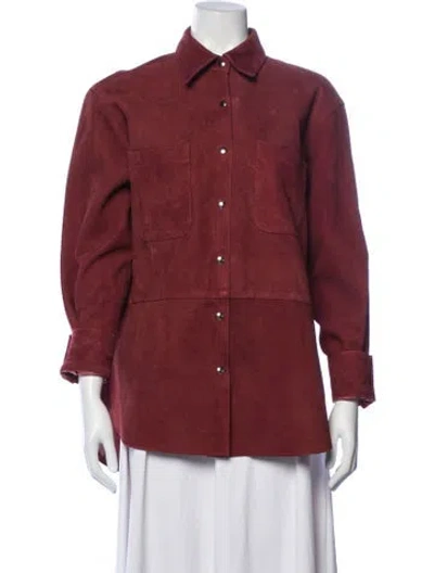 Pre-owned Beaufille Lamb Leather Jacket In Red