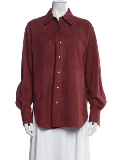 Pre-owned Beaufille Lamb Leather Top W/ Tags In Red