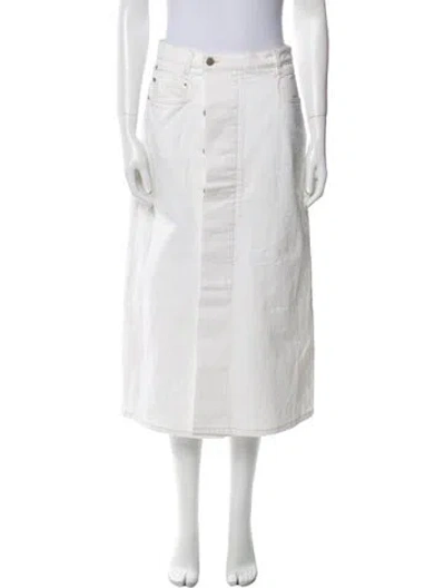 Pre-owned Beaufille Midi Length Skirt In White