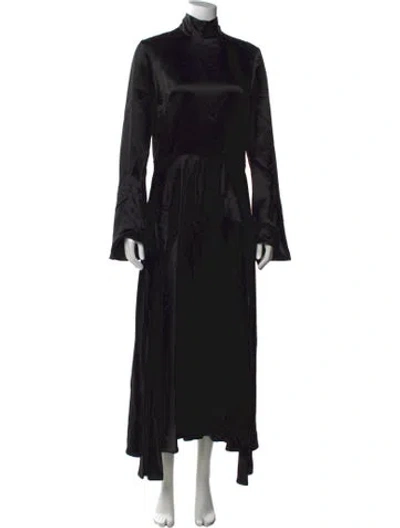 Pre-owned Beaufille Mock Neck Long Dress In Black