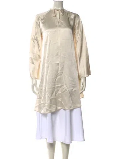 Pre-owned Beaufille Mock Neck Long Sleeve Tunic In Neutral