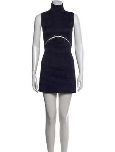 Pre-owned Beaufille Mock Neck Mini Dress In Black