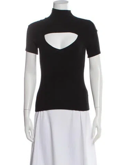 Pre-owned Beaufille Mock Neck Short Sleeve Top In Gray