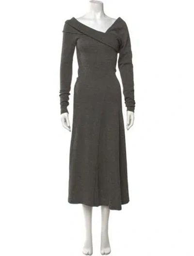 Pre-owned Beaufille Off-the-shoulder Midi Length Dress In Black
