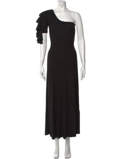 Pre-owned Beaufille One-shoulder Long Dress In Black
