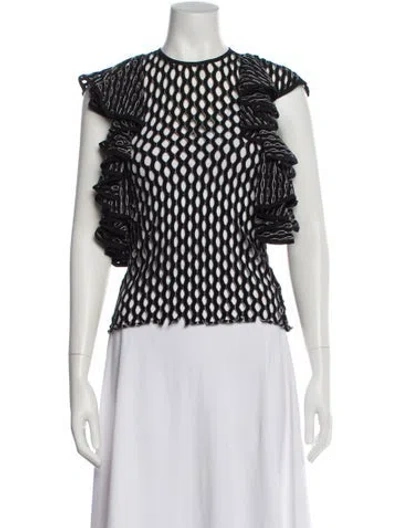 Pre-owned Beaufille Patterned Crew Neck Top In Black