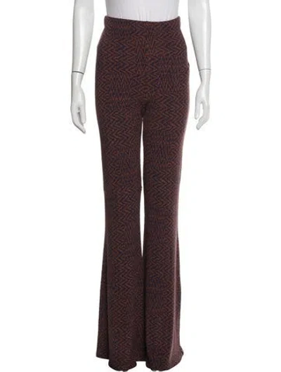 Pre-owned Beaufille Patterned Flared Pants In Multicolor