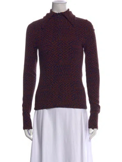 Pre-owned Beaufille Patterned Long Sleeve Top In Blue