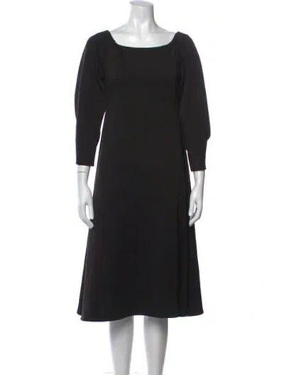 Pre-owned Beaufille Square Neckline Midi Length Dress In Black
