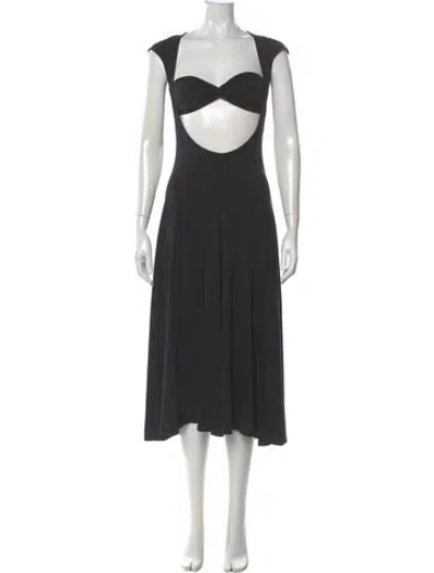 Pre-owned Beaufille Square Neckline Midi Length Dress In Gray