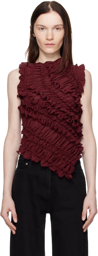 Beaufille Ssense Exclusive Burgundy Vera Blouse In Wine