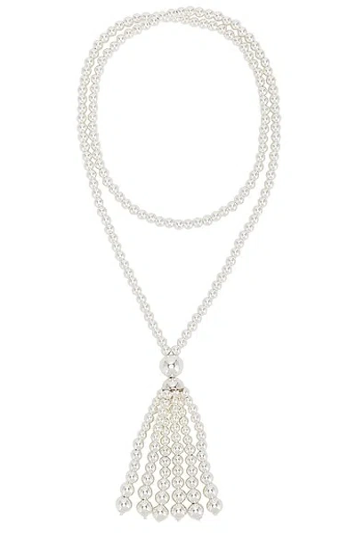 Beaufille Sterling Silver Tassel Necklace In White