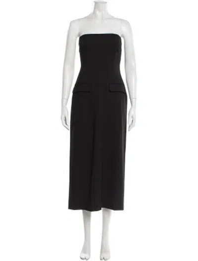 Pre-owned Beaufille Strapless Long Dress In Black