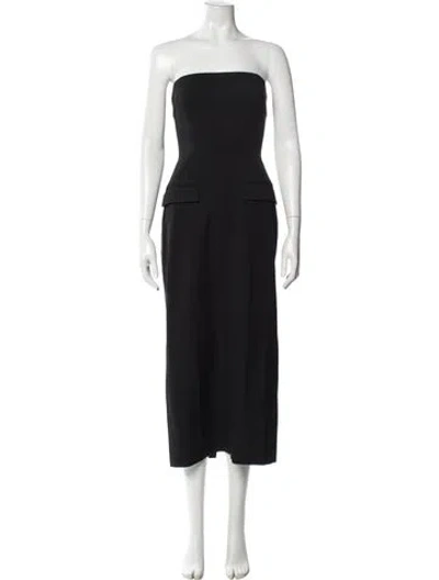 Pre-owned Beaufille Strapless Midi Length Dress In Black