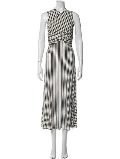 Pre-owned Beaufille Striped Long Dress In White