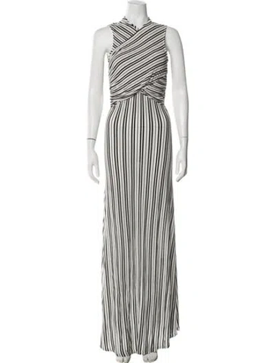 Pre-owned Beaufille Striped Long Dress In White