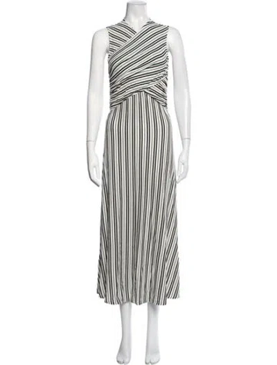 Pre-owned Beaufille Striped Long Dress In White
