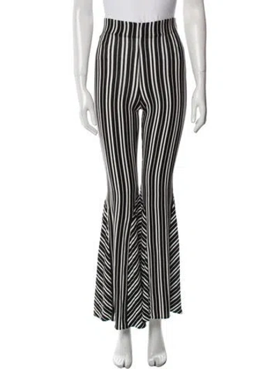 Pre-owned Beaufille Striped Wide Leg Pants In Black