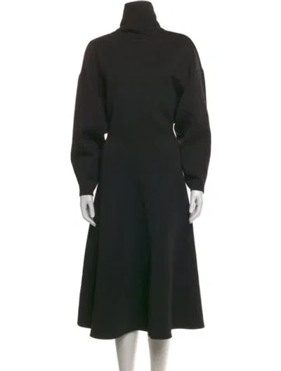 Pre-owned Beaufille Turtleneck Long Dress In Black