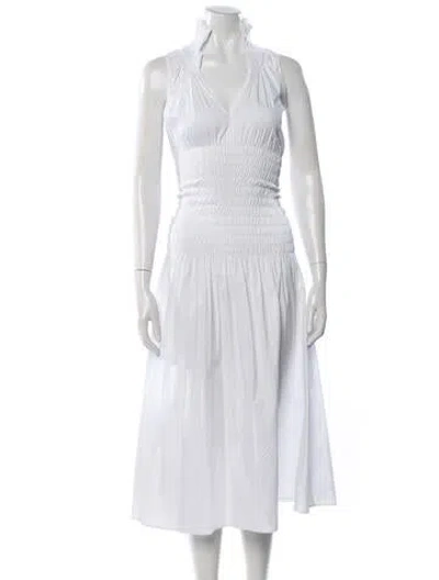 Pre-owned Beaufille V-neck Long Dress In White